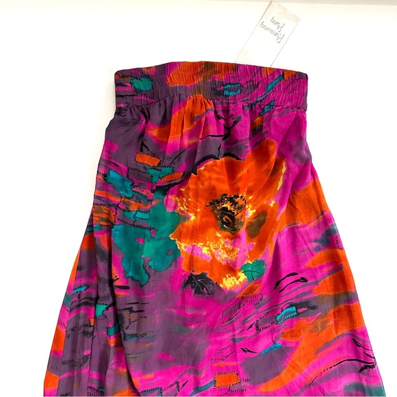RUNAWAY PONY AUSTRALIA 100% SILK COLORFUL FLORAL STRAPLESS SHEATH MAXI DRESS SzS - Picture 6 of 12